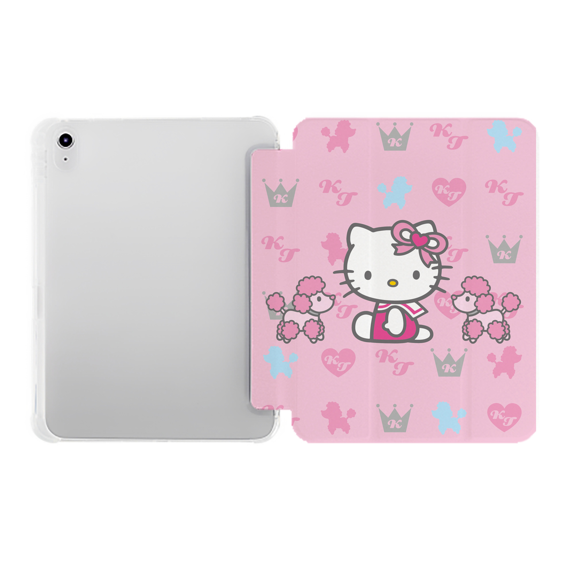 （画像用） Hello Kitty ハローキティ IPad ケース ペン収納付き 三つ折りスタンド PUレザー×シリコン 対応機種9.5/10.5/10.9インチ